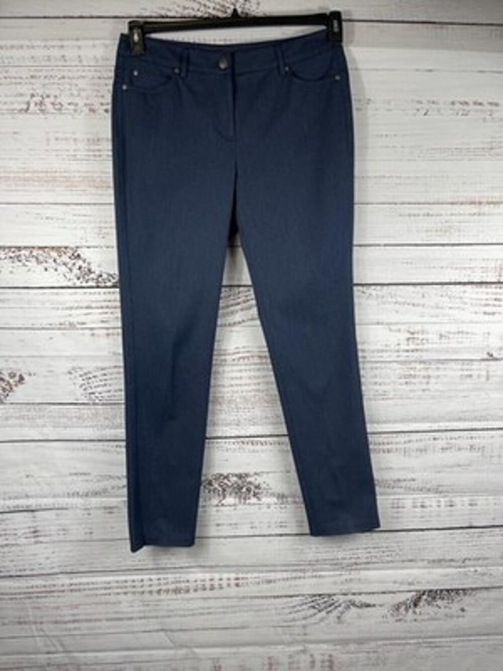 J.McLaughlin Jeans Women's Size10 Blue Mid Rise Skinny Stretch Denim Ankle Pants